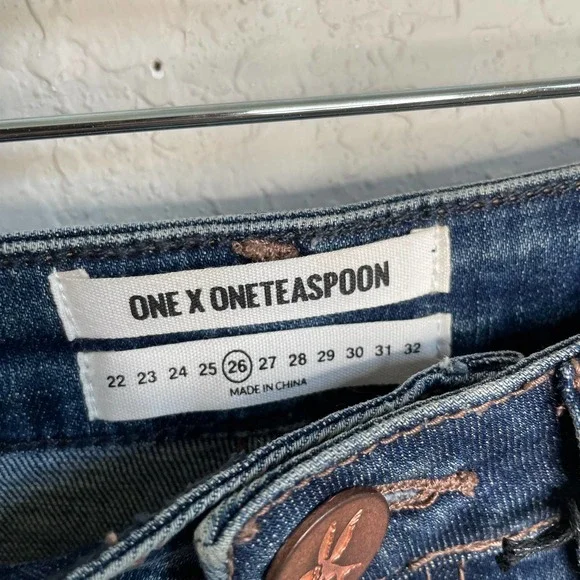 One Teaspoon Harlets Denim Shorts Superstar Blue Size 26